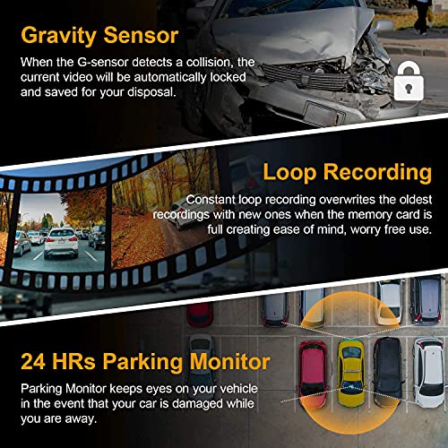 Dual Mirror Dash Cam 12” Touch Screen Front & Rear with BSD ADAS GPS Parking Monitor