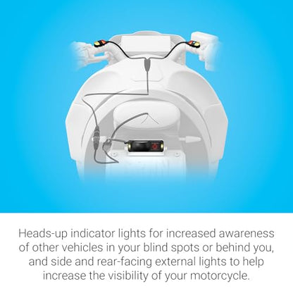 Motorcycle Radar Blind Spot System with Rearview Alerts Audio Warning and Indicator Lights