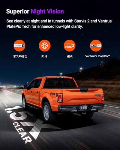 Vantrue S1 Pro Dash Cam STARVIS 2, Dash Camera for Cars, ADAS, App Control, Built-in WiFi GPS, G-Sensor, Loop Recording, Night Vision, 24H Parking Mode, 158°, 2" IPS