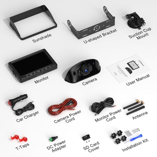 HD 1080P 7" Wireless RV Backup Camera System Pre-Wired Compatible