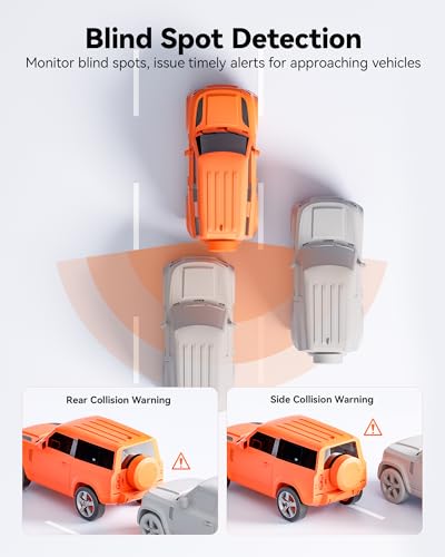AI Mirror Dash Cam 4K Front & Rear with ADAS BSD GPS WiFi Voice Control Parking Monitor
