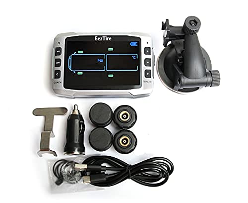 TPMS Tire Pressure and Temperature Monitoring System with 3.5" Color Display and 4 Sensors for Trailer Safety