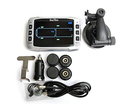 TPMS Tire Pressure and Temperature Monitoring System with 3.5" Color Display and 4 Sensors for Trailer Safety