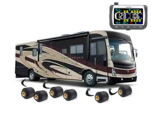 TPMS Tire Pressure and Temperature Monitoring System with 3.5" Color Display and 4 Sensors for Trailer Safety
