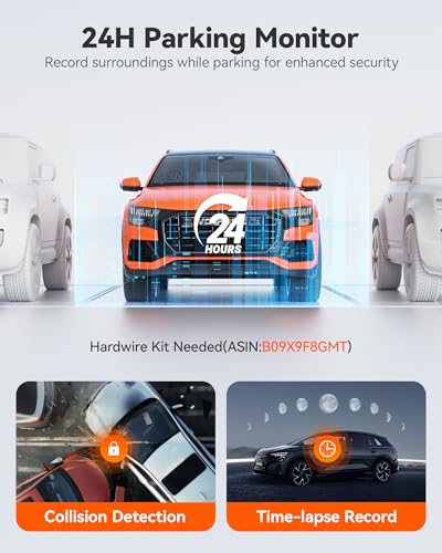 AI Mirror Dash Cam 4K Front & Rear with ADAS BSD GPS WiFi Voice Control Parking Monitor
