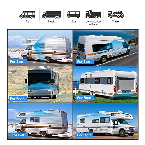 3-Channel 1080P Backup Camera System with 10.1" Monitor for Truck RV Split Screen Night Vision IP68