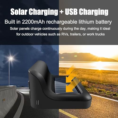 Trailer RV TPMS Solar Tire Pressure Monitoring System with 6 Sensors Signal Repeater Real-Time Display Pressure Temperature Alerts