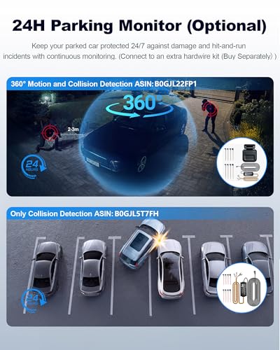 N300Pro 4K 4 Channel Dash Cam Front and Rear, STARVIS 2 Sensor, 3" Touch Screen, 5.8GHz WiFi GPS, 360° Car Dash Camera, AI Driver Monitor System, Free 64GB Card, WDR Night Vision HDR, 24H Parking Mode