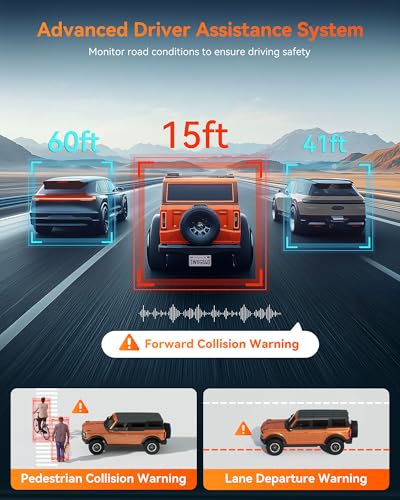 AI Mirror Dash Cam Front & Rear with ADAS BSD GPS WiFi Voice Control Parking Monitor