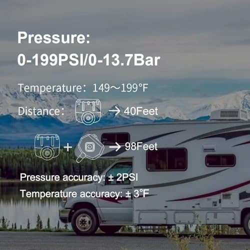 Trailer RV TPMS Solar Tire Pressure Monitoring System with 6 Sensors Signal Repeater Real-Time Display Pressure Temperature Alerts