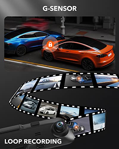 AI Mirror Dash Cam Front & Rear with ADAS BSD GPS WiFi Voice Control Parking Monitor