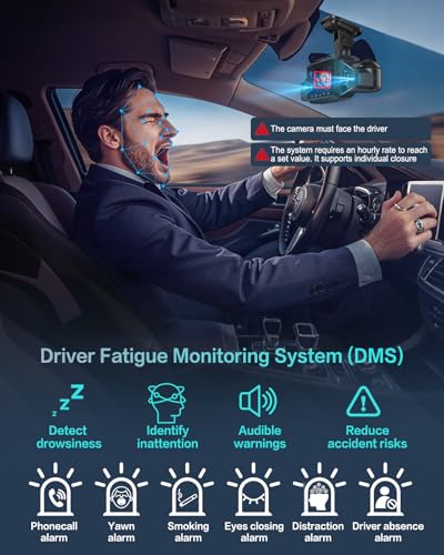Neideso 360° View 4K 2160P Dash Cam Front and Rear, 4 Channel Dash Camera for Cars, AI Fatigue Driving Monitor, 5G WiFi GPS, 8 IR Lamps Night Vision, Free 64G Card Included, 24H Parking Mode, N700Pro