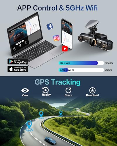 Neideso 360° View 4K 2160P Dash Cam Front and Rear, 4 Channel Dash Camera for Cars, AI Fatigue Driving Monitor, 5G WiFi GPS, 8 IR Lamps Night Vision, Free 64G Card Included, 24H Parking Mode, N700Pro