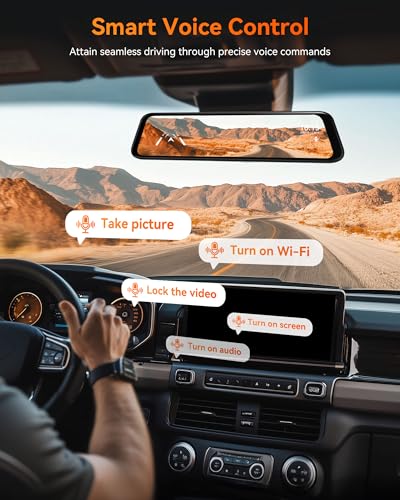 AI Mirror Dash Cam Front & Rear with ADAS BSD GPS WiFi Voice Control Parking Monitor