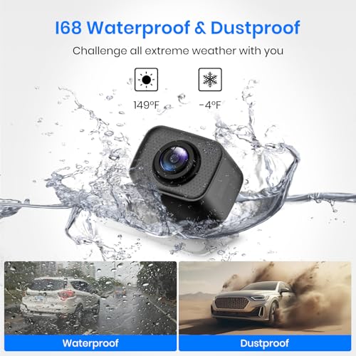 Wireless Backup Camera 1080P HD Dual Channel Monitor with Night Vision IP69K Waterproof