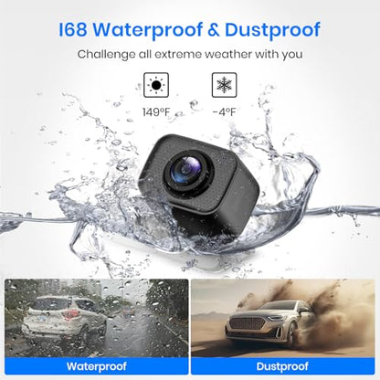 Wireless Backup Camera 1080P HD Dual Channel Monitor with Night Vision IP69K Waterproof