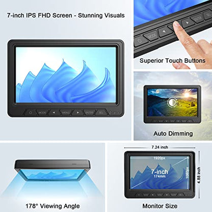 HD 1080P 7" Wireless RV Backup Camera System Pre-Wired Compatible