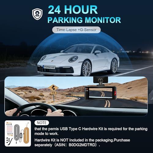 4K AI Dash Cam Front & Rear with STARVIS Sensor GPS WiFi Parking Mode Night Vision