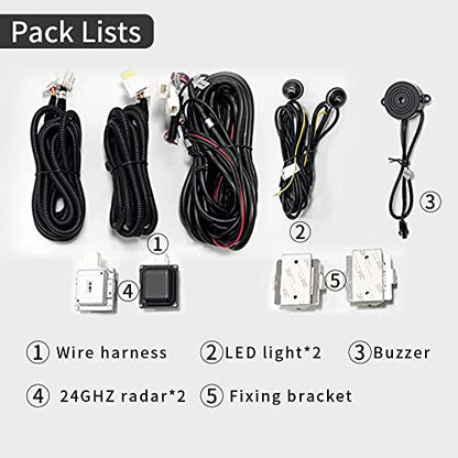 Radar Blind Spot System with Cross Traffic Alert and Lane Change Assist 40ft Range