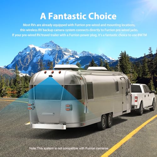 1080P Wireless RV Backup Camera System 7" Monitor with DVR IR Night Vision IP69 Waterproof