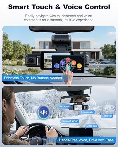 N300Pro 4K 4 Channel Dash Cam Front and Rear, STARVIS 2 Sensor, 3" Touch Screen, 5.8GHz WiFi GPS, 360° Car Dash Camera, AI Driver Monitor System, Free 64GB Card, WDR Night Vision HDR, 24H Parking Mode