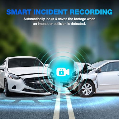 Type S AI Driver Assistance Dash Cam Powered by ADAS, 1440p, Collision Alerts, Lane and Pedestrian Detection, Vehicle Departure Reminders, Front Rear 2 Channel Smart 24/7 Video Surveillance