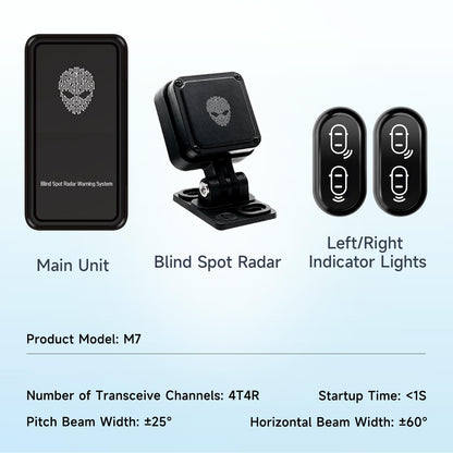Blind Spot Detection System 77GHz Radar Safety Assist with Lane Change and Rear Collision Warning for Motorcycle