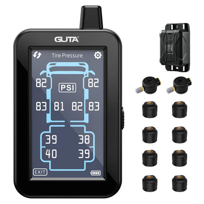 TPMS Tire Pressure Monitoring System with Color Touchscreen Display for Trailer and Vehicle Safety
