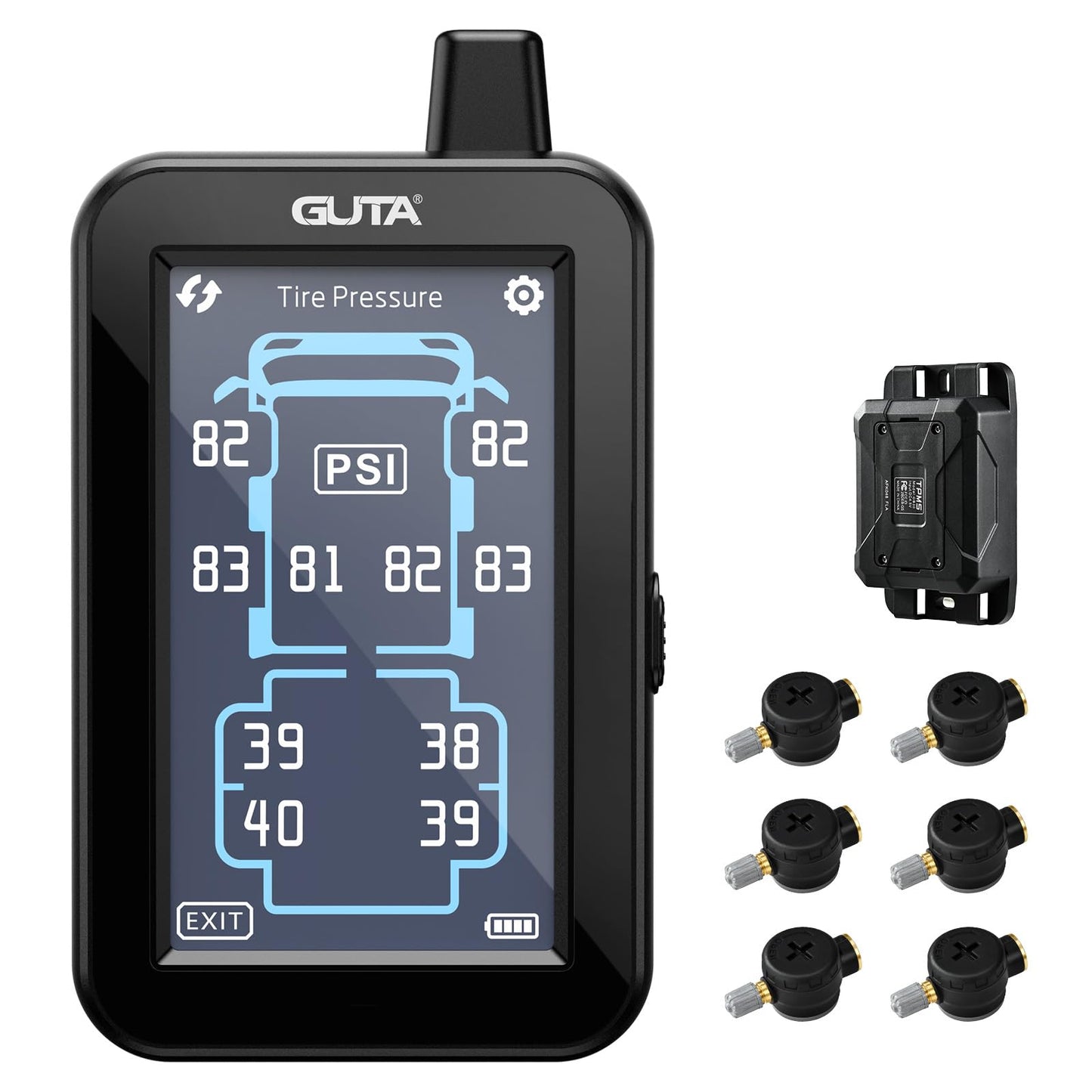 TPMS Tire Pressure Monitoring System with Color Touchscreen Display for Trailer and Vehicle Safety