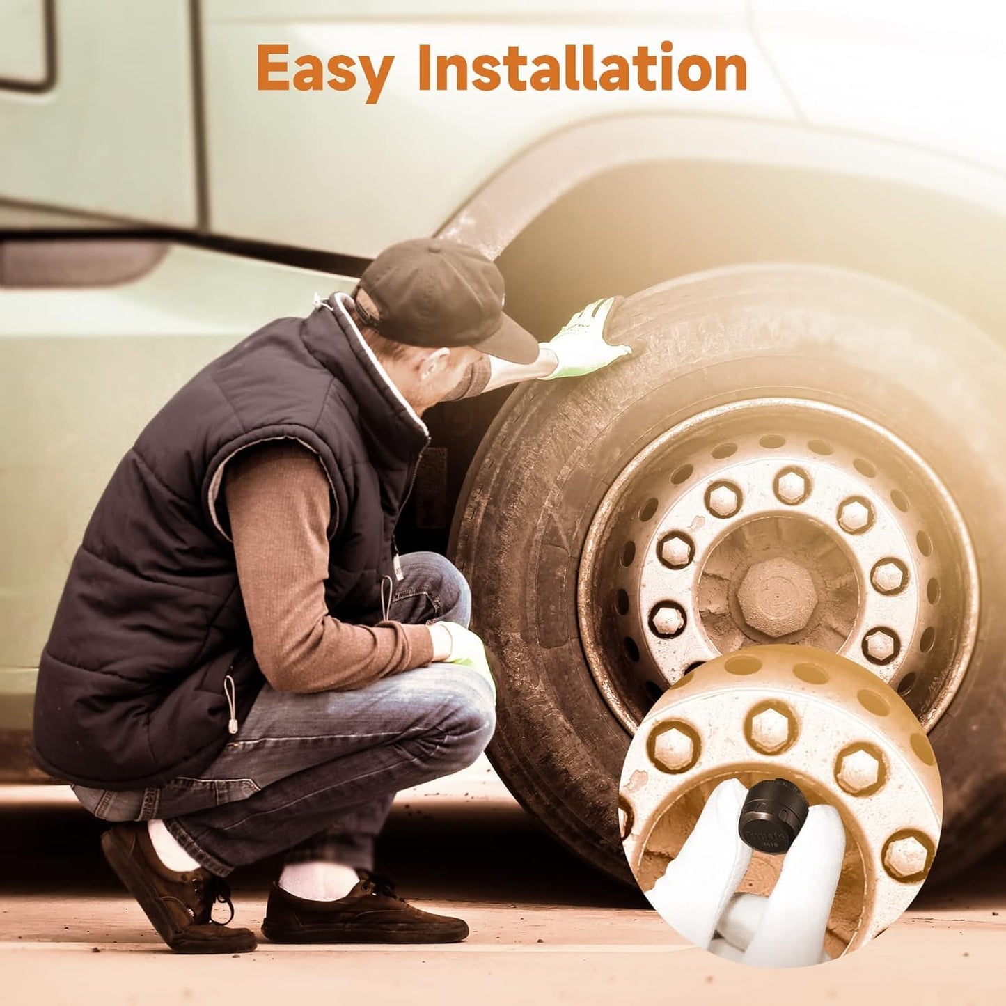 Trailer TPMS Tire Pressure Monitoring System for Real-Time Pressure and Temperature Monitoring
