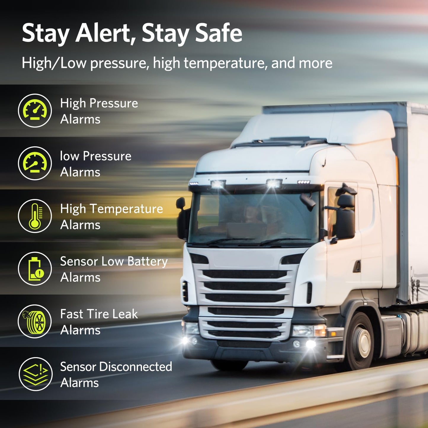 TPMS Tire Pressure Monitoring System Real-Time Pressure and Temperature Display for Vehicle Safety