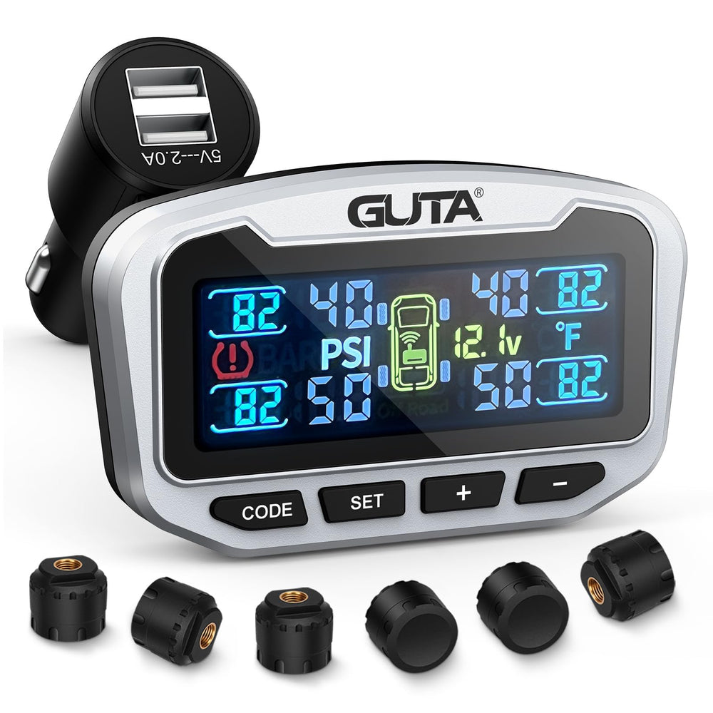 Trailer Tire Pressure Monitoring System GT50 Real-Time Pressure and Temperature Display for RV and Truck Safety