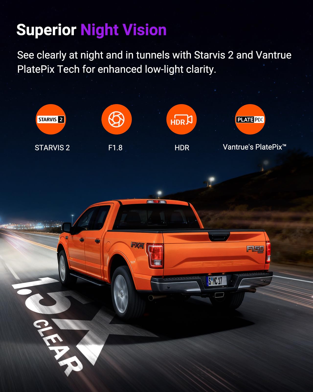 Vantrue S1 Pro Dash Cam STARVIS 2, Dash Camera for Cars, ADAS, App Control, Built-in WiFi GPS, G-Sensor, Loop Recording, Night Vision, 24H Parking Mode, 158°, 2" IPS