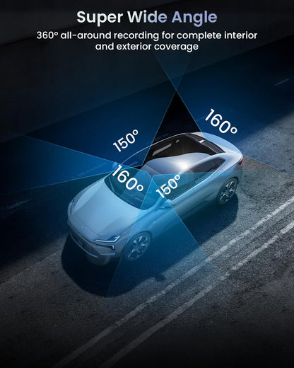 4K STARVIS 2 360° AI Dash Cam Front & Rear with Driver Monitor, GPS WiFi