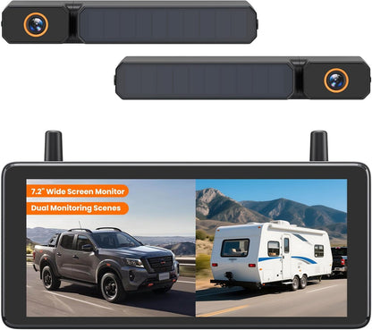 Solar Wireless Backup Camera with 5" 1080P Monitor