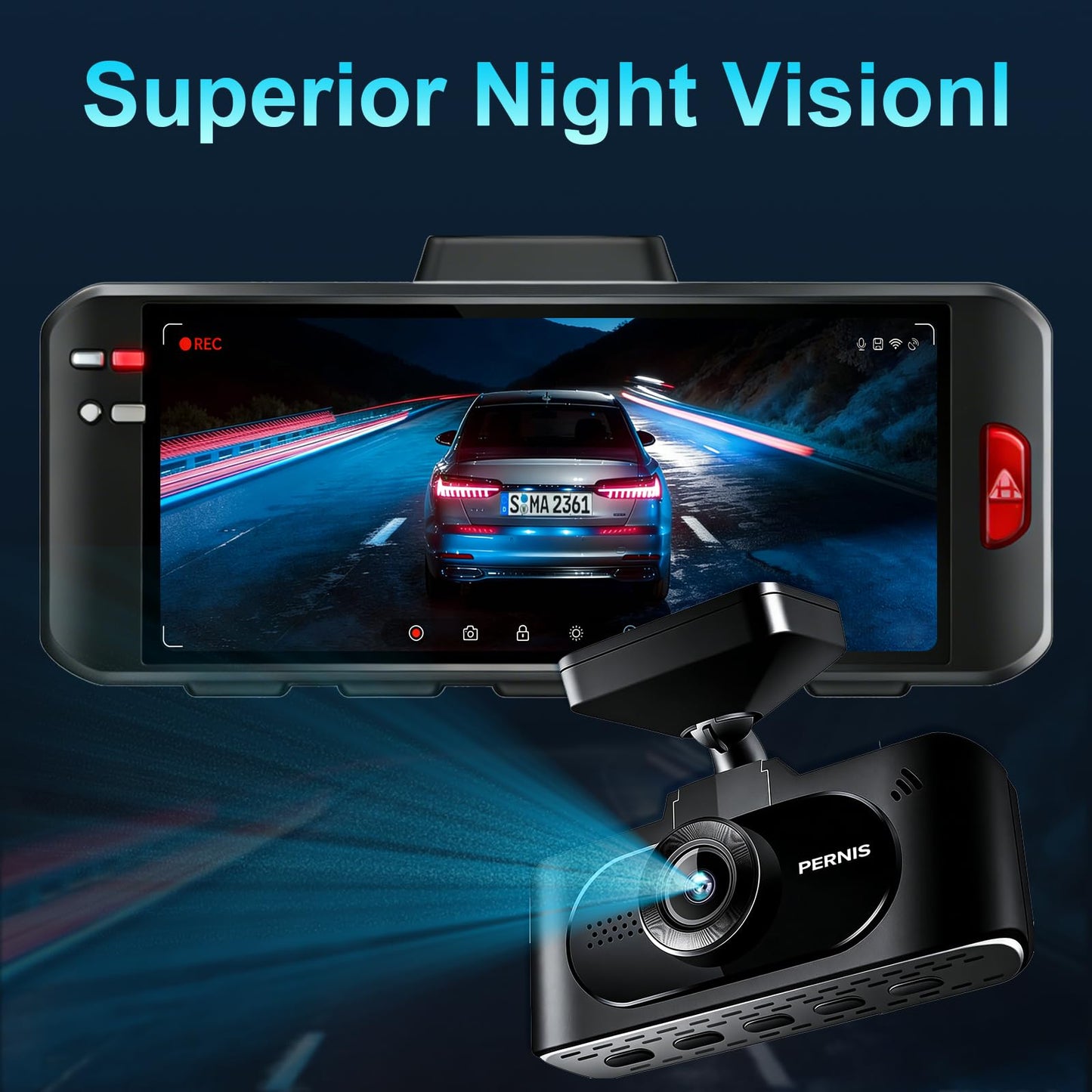 4K AI Dash Cam Front & Rear with STARVIS Sensor GPS WiFi Parking Mode Night Vision