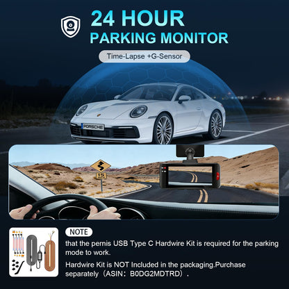 4K AI Dash Cam Front & Rear with STARVIS Sensor GPS WiFi Parking Mode Night Vision