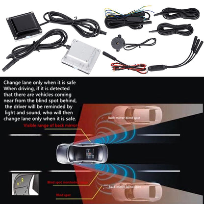 BSD Blind Spot Monitor System with Rear Cross Traffic Alert Sensor Kit 12V