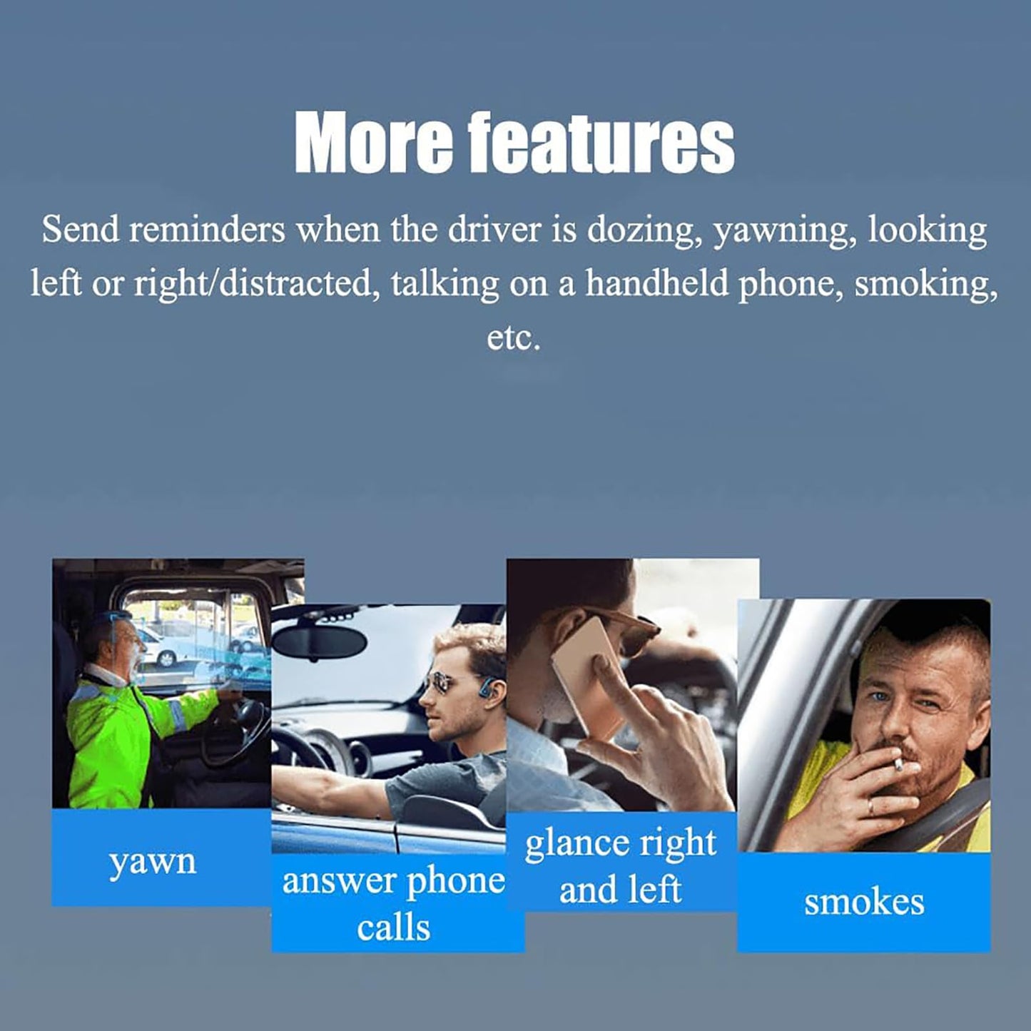 Driver Fatigue Alert System with Real-Time Monitoring AI Vision Safety Alarm Easy Install