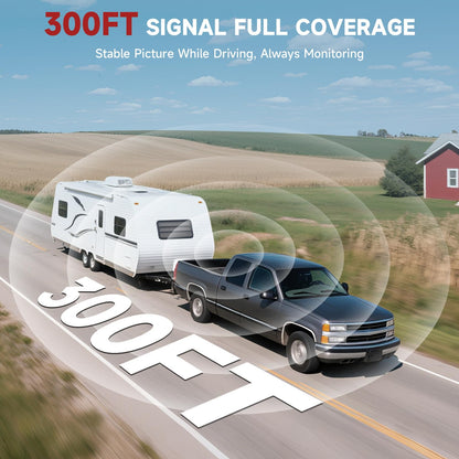 Dual Wireless Backup Camera System for RV Trailer and Truck