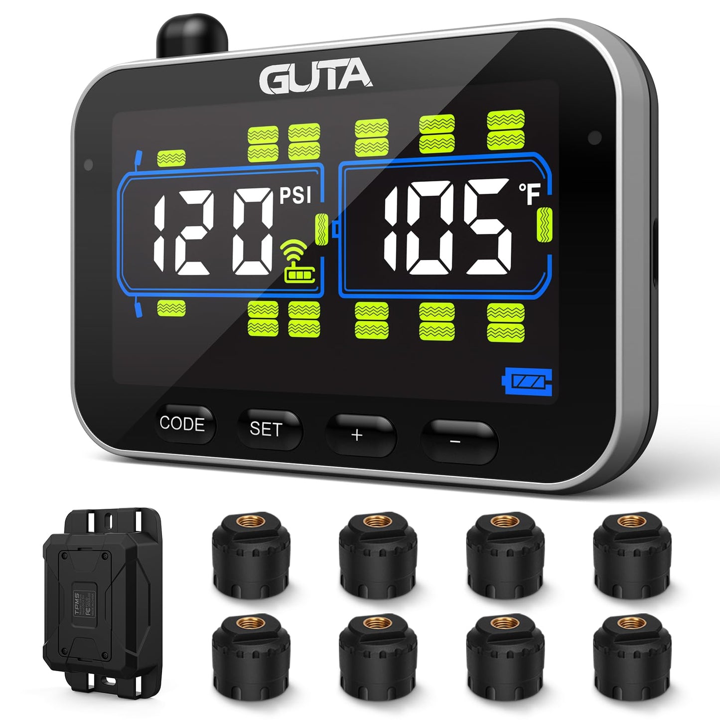 TPMS Tire Pressure Monitoring System Real-Time Pressure and Temperature Display for Vehicle Safety