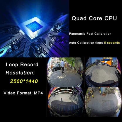 360° Bird’s Eye View 1080P Surround View Dash Camera System with Front Rear Left Right Cameras
