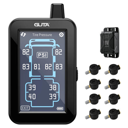 TPMS Tire Pressure Monitoring System with Color Touchscreen Display for Trailer and Vehicle Safety
