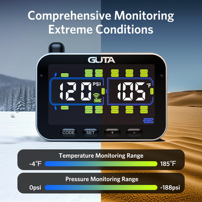 TPMS Tire Pressure Monitoring System Real-Time Pressure and Temperature Display for Vehicle Safety