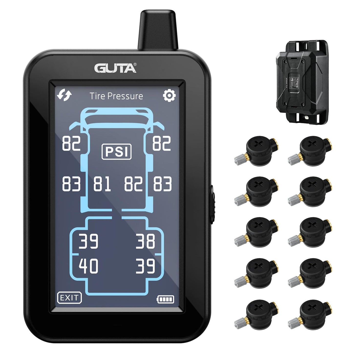 TPMS Tire Pressure Monitoring System with Color Touchscreen Display for Trailer and Vehicle Safety
