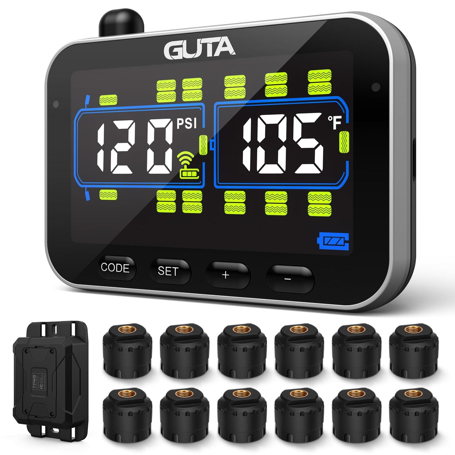 TPMS Tire Pressure Monitoring System Real-Time Pressure and Temperature Display for Vehicle Safety