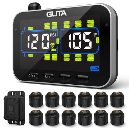TPMS Tire Pressure Monitoring System Real-Time Pressure and Temperature Display for Vehicle Safety