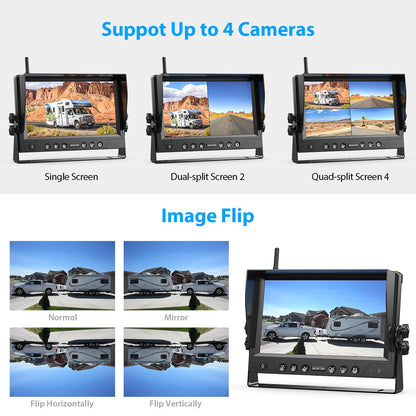 Solar Magnetic Wireless Backup Camera System with HD Display Night Vision Easy Install