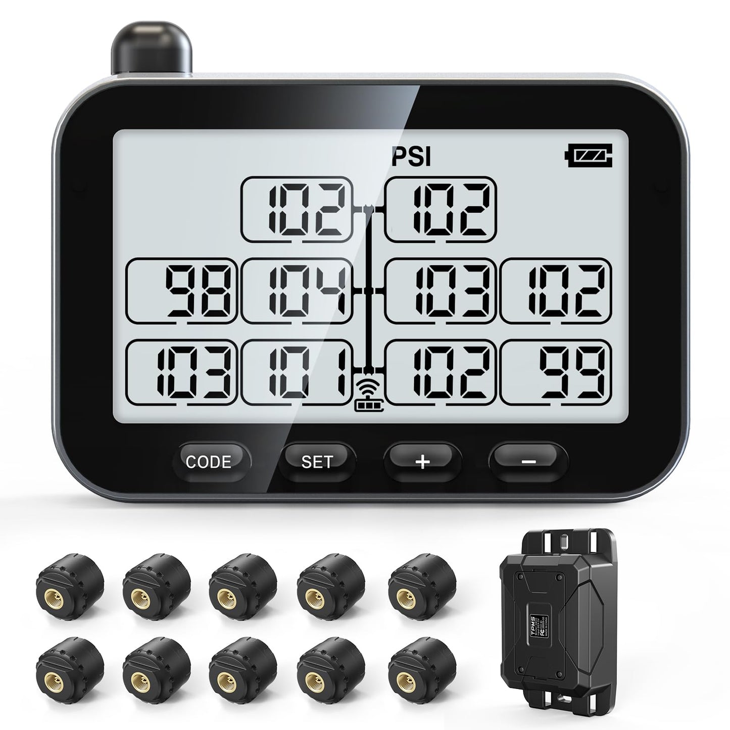 Trailer TPMS Tire Pressure Monitoring System for Real-Time Pressure and Temperature Monitoring