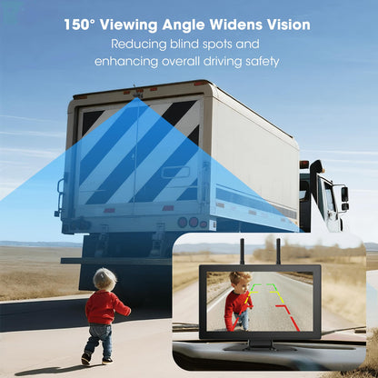 10.1" Magnetic Solar Wireless Backup Camera System for Truck RV No-Drill Installation HD Monitor